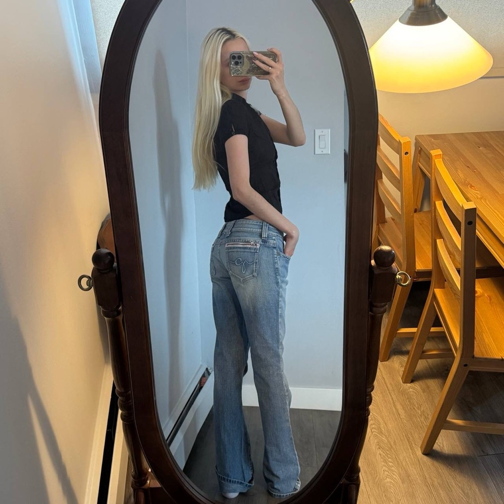 Y2K Guess Light Blue Flare Jeans - Picture 4 of 8